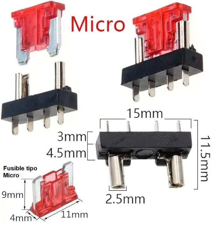 Porta Fusible panel para Fuse Blade Micro